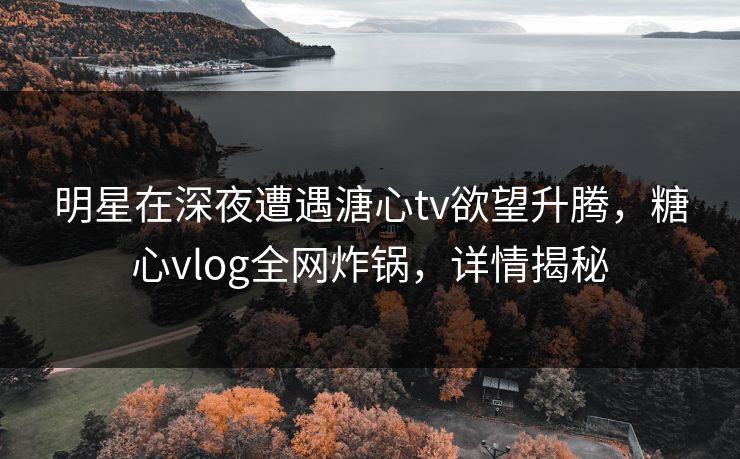 明星在深夜遭遇溏心tv欲望升腾，糖心vlog全网炸锅，详情揭秘